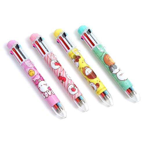 Molang Ballpoint Pen 8-color Kawaii Stationery (1 random)