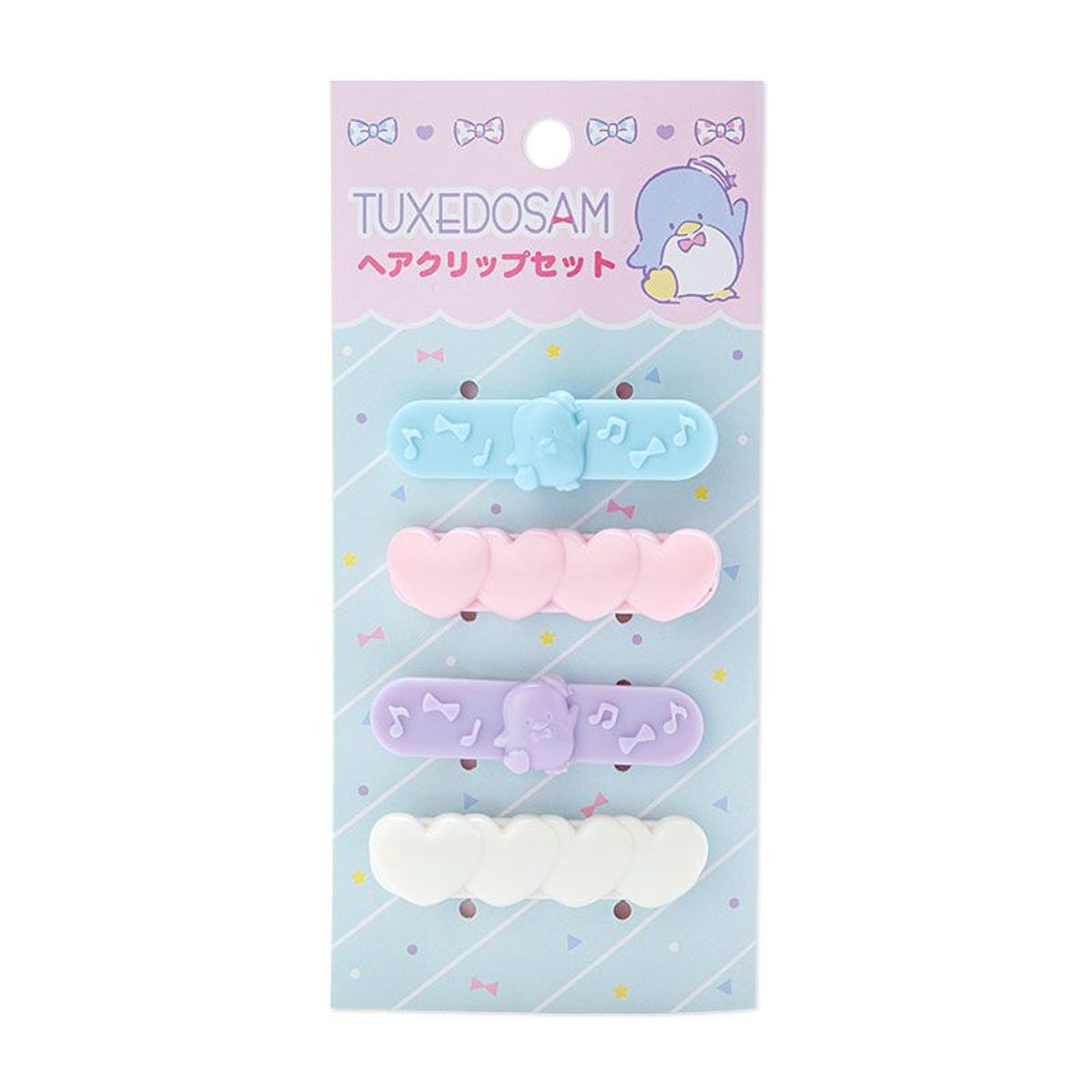 Tuxedo Sam Mini Hair Clip Set Sanrio Japanese Bow Hair Barrette (1 set)